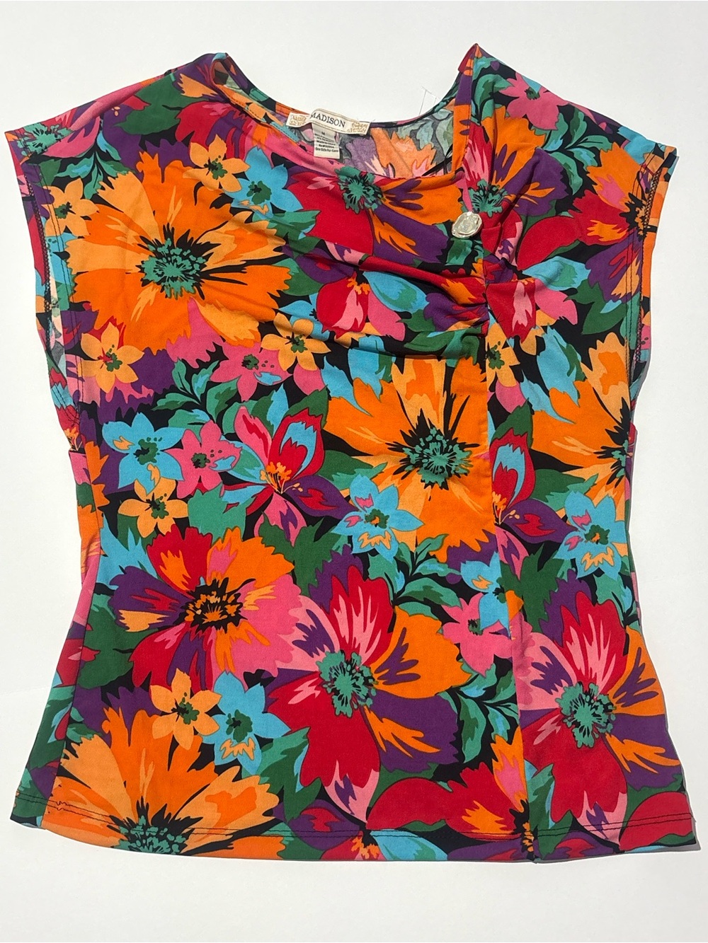 Madison Multicolor Floral Cap-Sleeve Camisole
